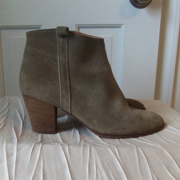 Madewell Taupe Suede Ankle Boots sz 8 - Picture 1 of 9